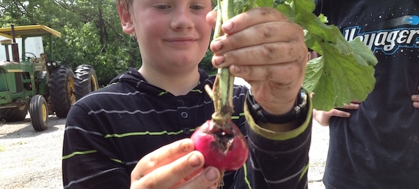 Boy with radish