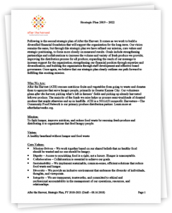 Image of Strategic plan of After the Harvest