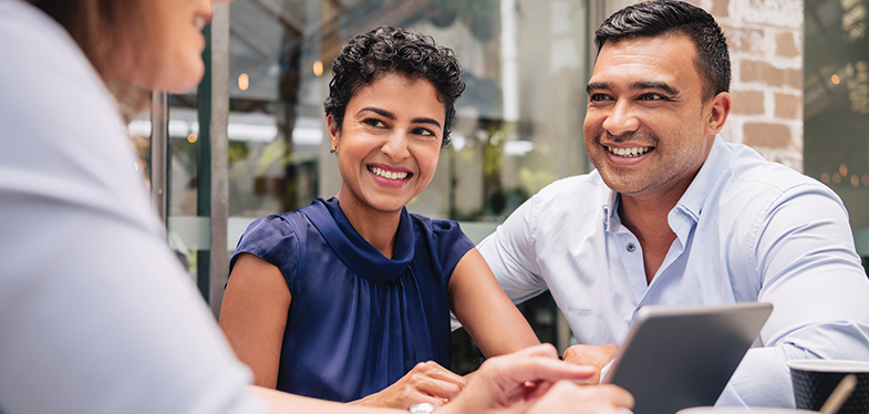 Man and Woman Smiling