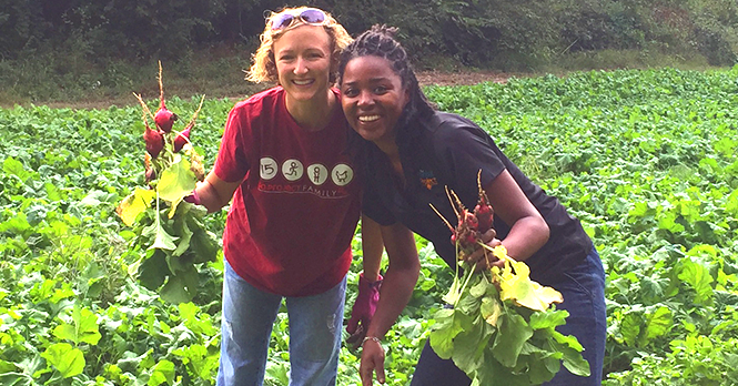Girls Holding Radishes